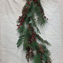 5' PINE GARLAND W/ BERRIES & CONES