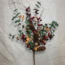 27" EUCALYPTUS SPRAY W/ CONES & BERRIES TRICOLOR