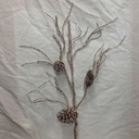 33.5" TWIG & CONE SPRAY W/ SNOW CHAMPAGNE
