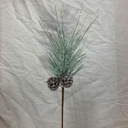 24" LONG NEEDLE PINE PICK W/ CONES GREEN