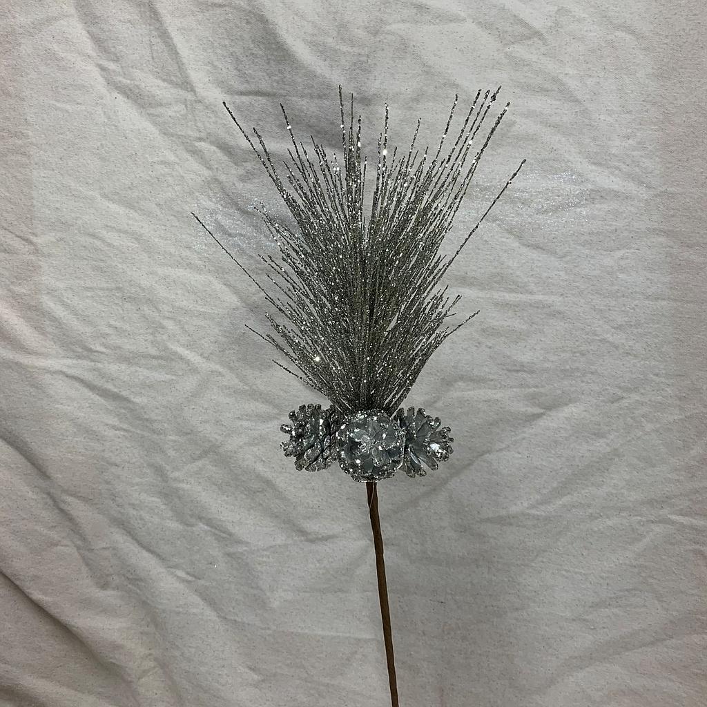 [XA1006-PTN] 24" LONG NEEDLE PINE PICK W/ CONES PLATINUM
