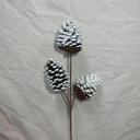 24" WHITE PINECONE SPRAY X3