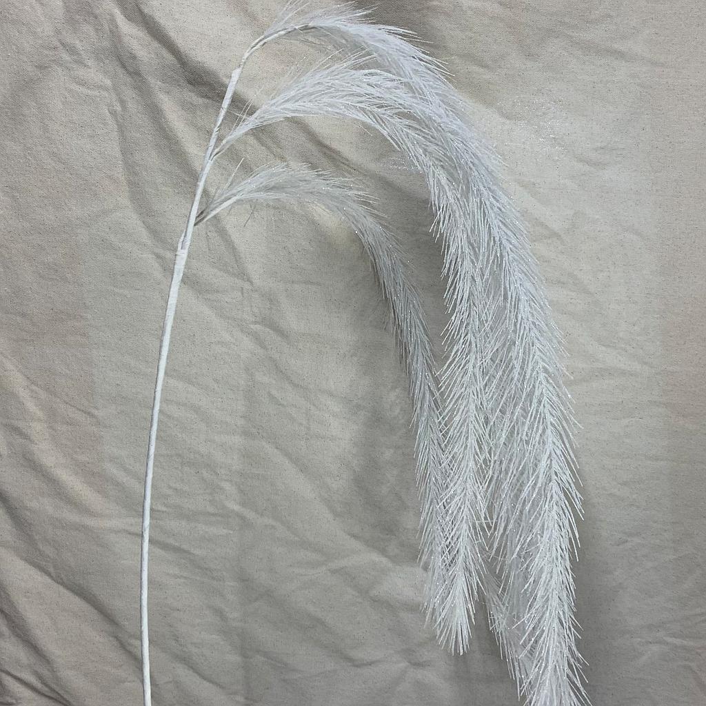 56" HANGING FEATHER PINE SPRAY WHITE
