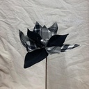 13" POINSETTIA PICK W/BELLS BLACK/WHITE 