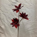 20" POINSETTIA SPRAY X3 RED/BLACK