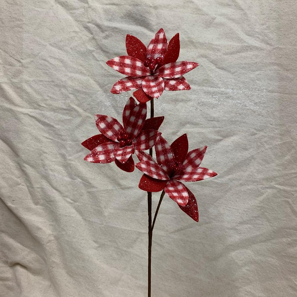 20" POINSETTIA SPRAY X3 RED/WHITE