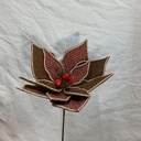 14" POINSETTIA PICK MIXED MATERIAL RED