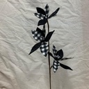23" POINSETTIA SPRAY X3 BLACK/WHITE