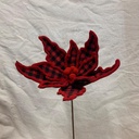 14" POINSETTIA PICK RED/BLACK PLAID