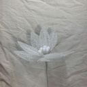 13" WHITE POINSETTIA PICK 