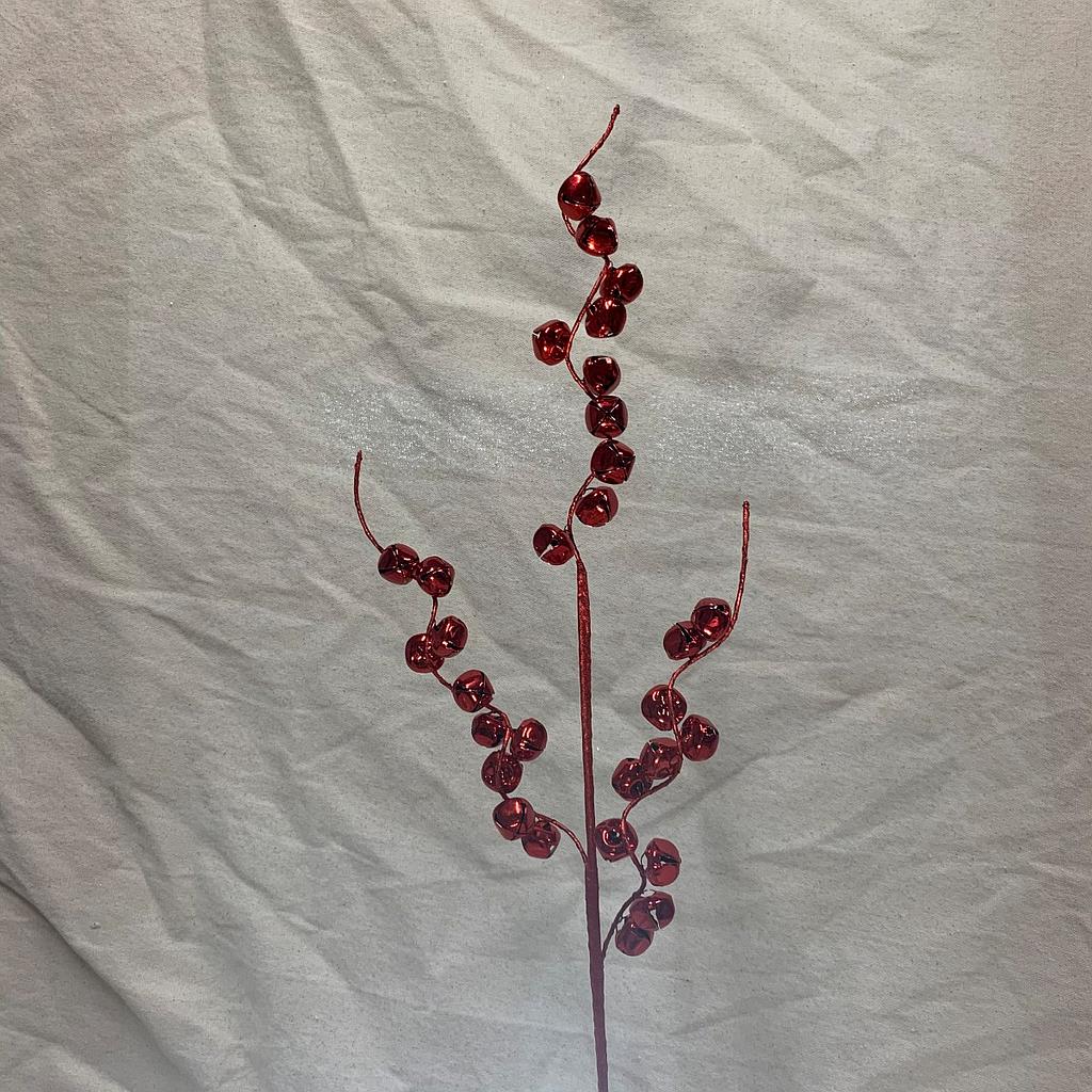 [XA1034-RED] 25" JINGLE BELL SPRAY X3 RED