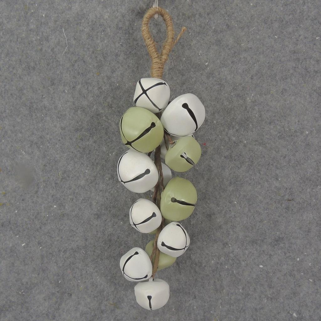 10.5" BELL DOOR HANGER LIGHT GREEN/WHITE