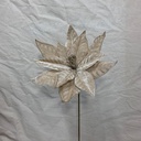 20" VELVET POINSETTIA PICK CHAMPAGNE