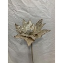 20" GLITTER POINSETTIA PICK CHAMPAGNE
