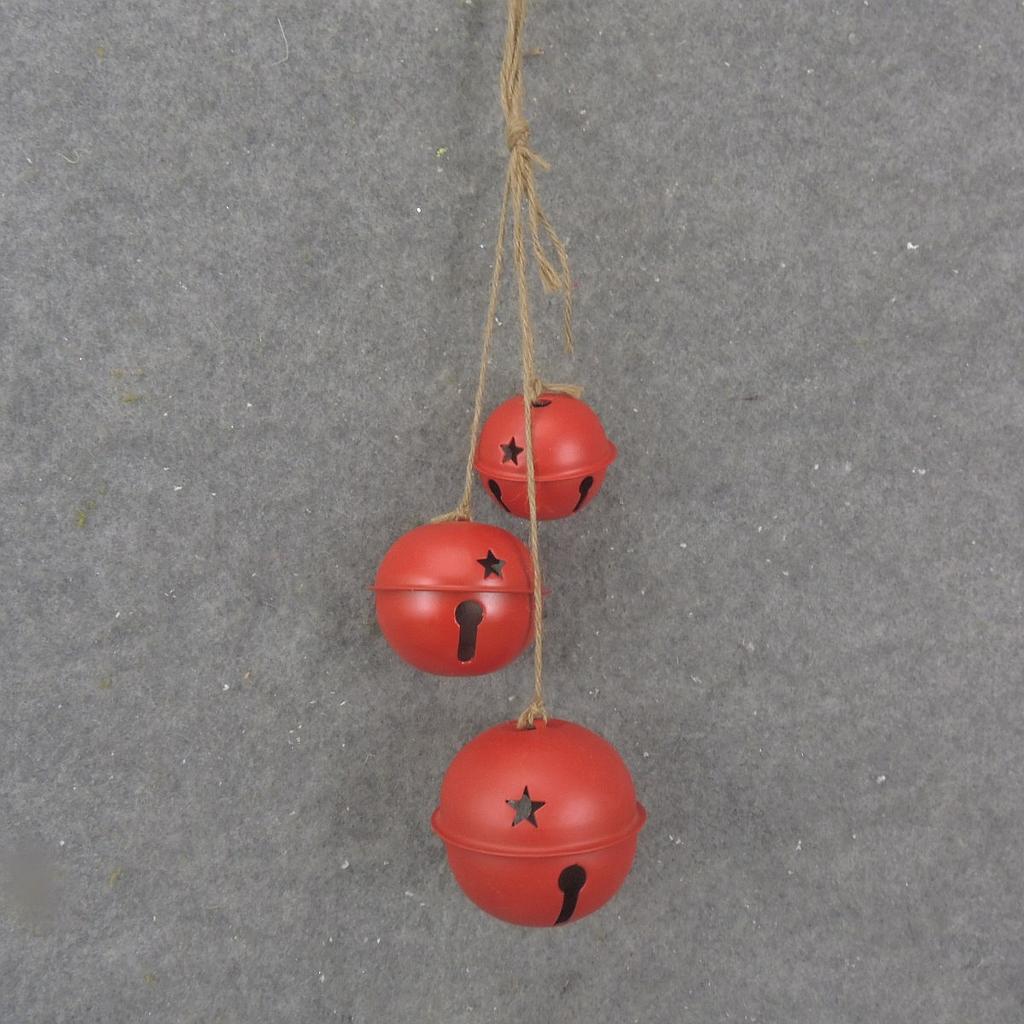 17" JINGLEBELL DOOR HANGER X3 RED