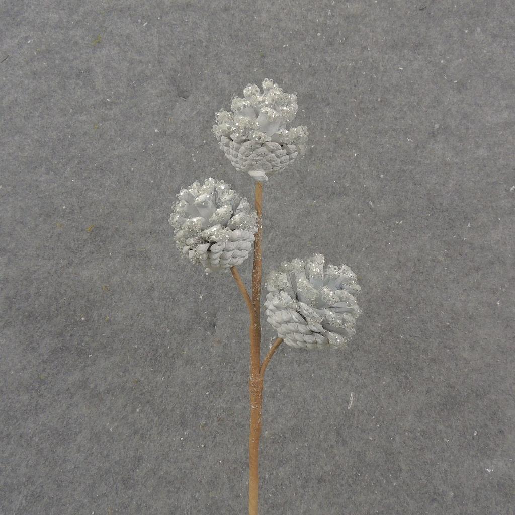 13" PINECONE PICK X3 W/ ICE WHITE