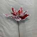 20" METALLIC POINSETTIA PICK W/ ICE RED