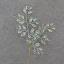 25" GLITTER HOLLY LEAF SPRAY BLUE