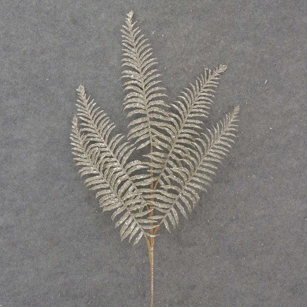 [XA1085-PTN] 31" GLITTER FERN SPRAY X5 PLATINUM