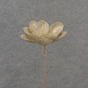 17" GLITTER MAGNOLIA BLOOM PICK GOLD