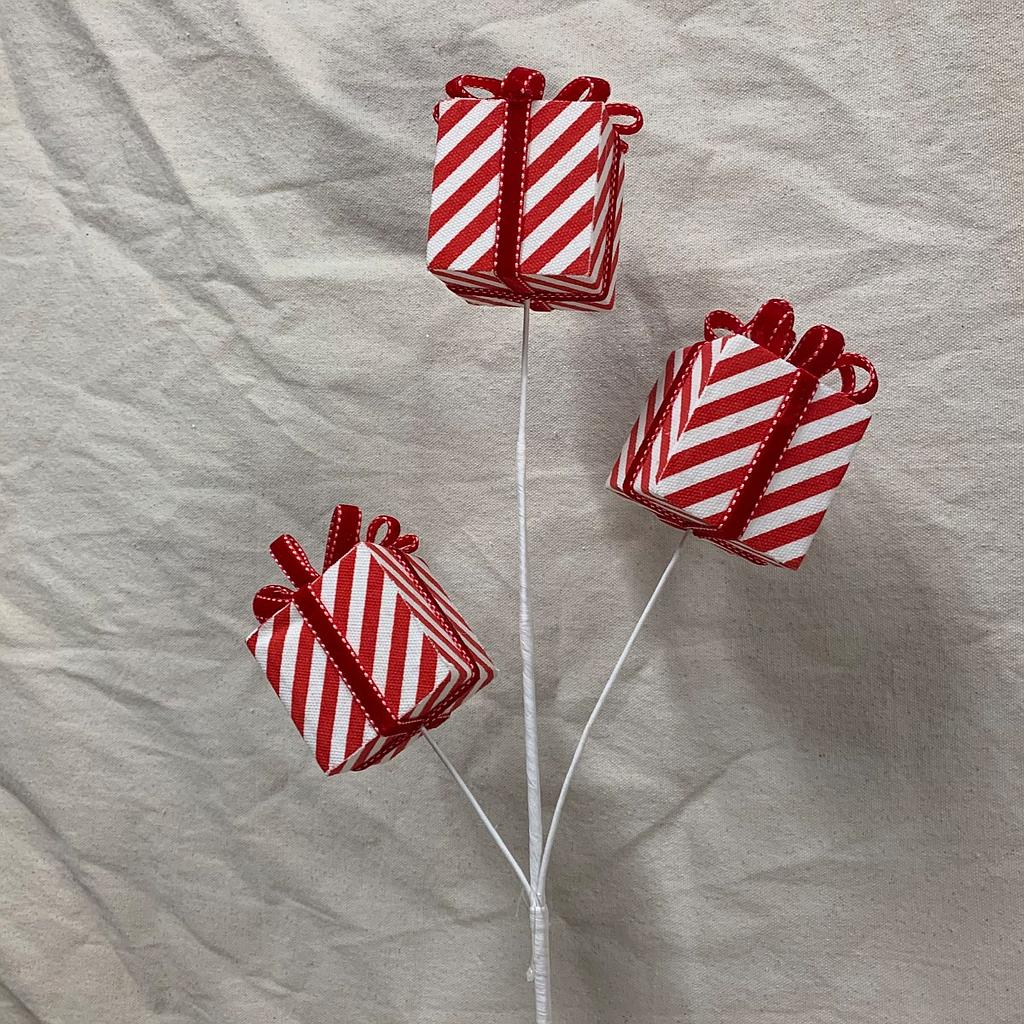 28" GIFT BOX SPRAY X3 RED/WHITE
