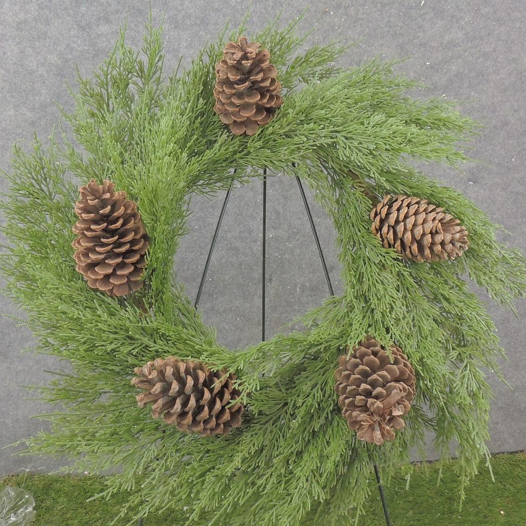 28" JUNIPER WREATH W/ LARGE CONES