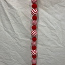 4' BALL STRING GARLAND RED/WHITE