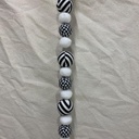 4' BALL STRING GARLAND BLACK/WHITE