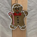 5.5&quot;x4.5&quot; GINGERBREAD MAN ORNAMENT FROSTED