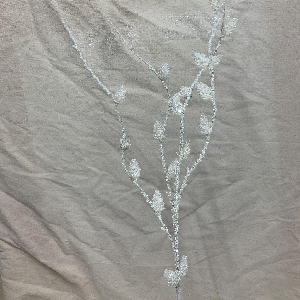 [XA1131] 44" PUSSY WILLOW SPRAY X4 WHITE