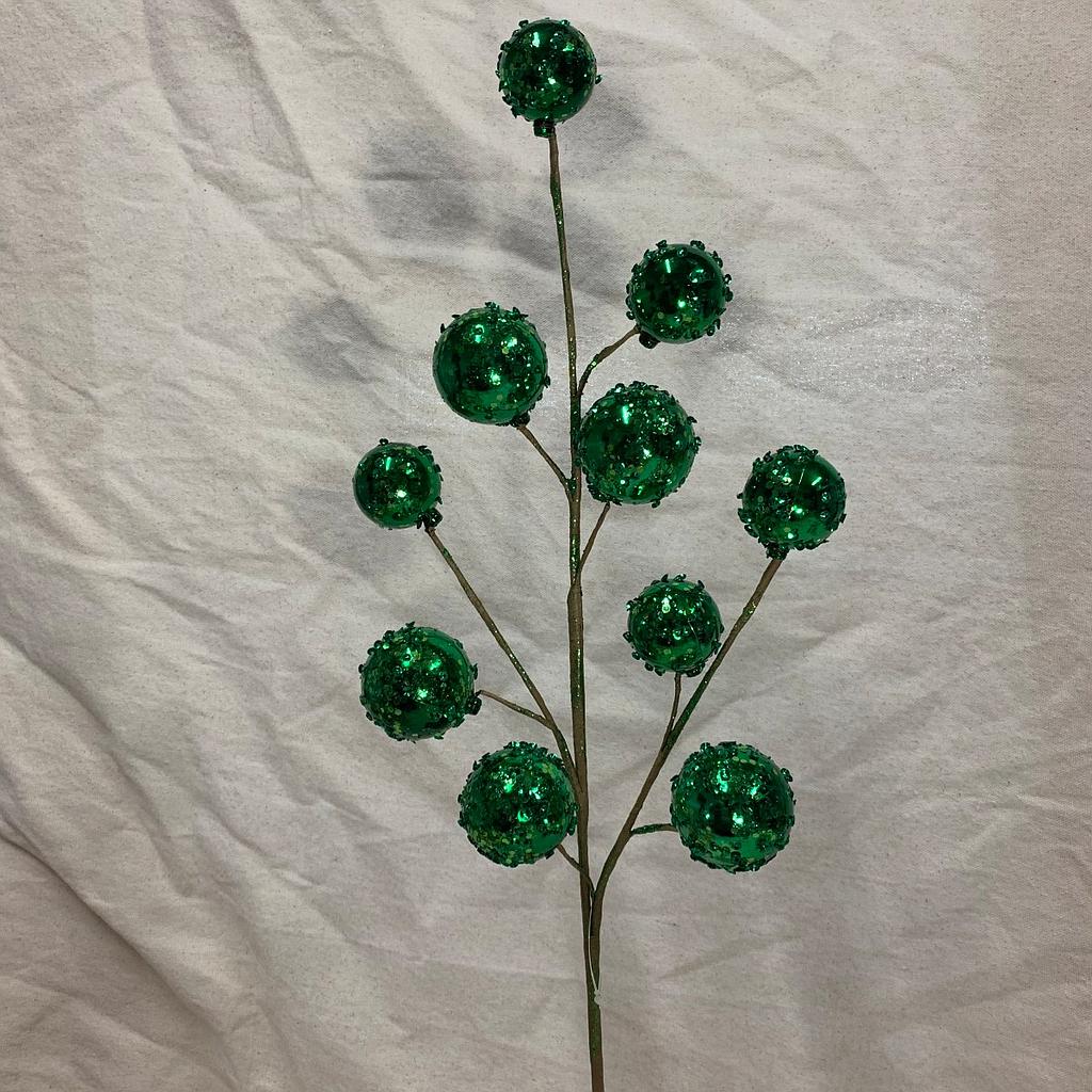 27" ORNAMENT BALL SPRAY W/ ICE GREEN