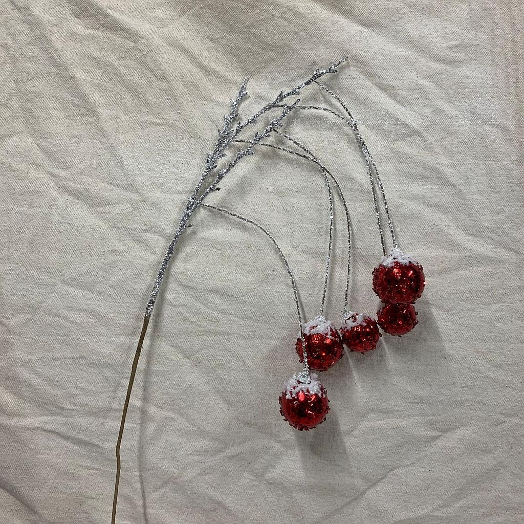 38&quot; HANGING ORNAMENT BALL SPRAY X5 RED