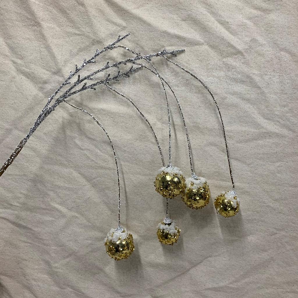 38&quot; HANGING ORNAMENT BALL SPRAY X5 GOLD
