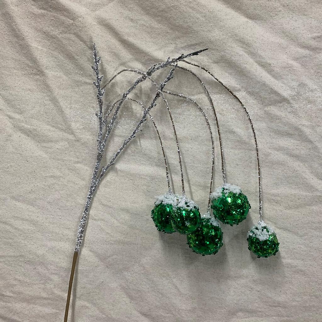 [XA1135-GRN] 38" HANGING ORNAMENT BALL SPRAY X5 GREEN