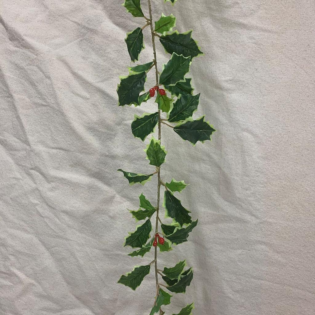 6' HOLLY GARLAND VARIAGED (128 LVS)