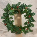 10&quot; HOLLY CANDLE RING GREEN