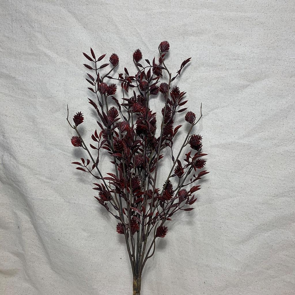 17" THISTLE AND LEAF BUSH X7 BURGUNDY