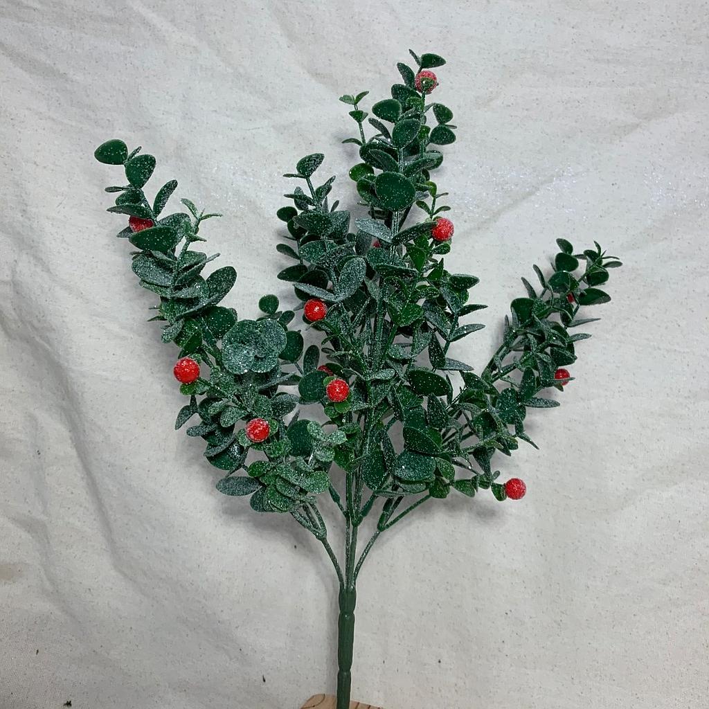 [SBF1015] 14" EUCALYPTUS BUSH X5 W/ RED BERRIES