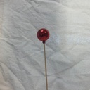1.5" ORNAMENT BALL ON 18" PICK RED