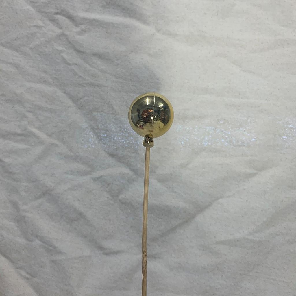 1.5" ORNAMENT BALL ON 18" PICK GOLD
