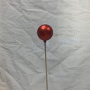 2" ORNAMENT BALL ON 18" PICK MATTE RED