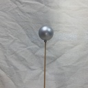 2" ORNAMENT BALL ON 18" PICK MATTE SILVER