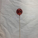 2&quot; ORNAMENT BALL ON 18&quot; PICK RED
