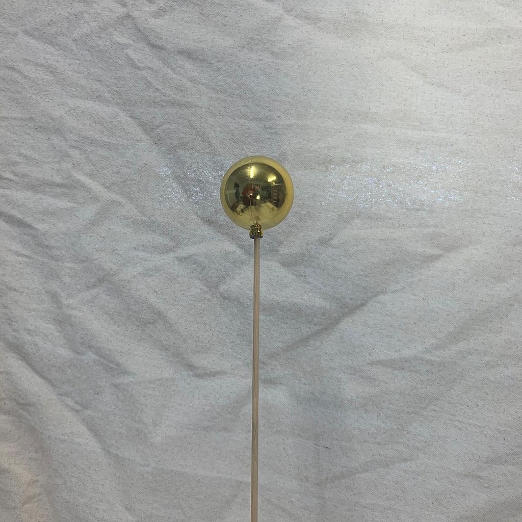 [XB1008-GLD] 2" ORNAMENT BALL ON 18" PICK GOLD