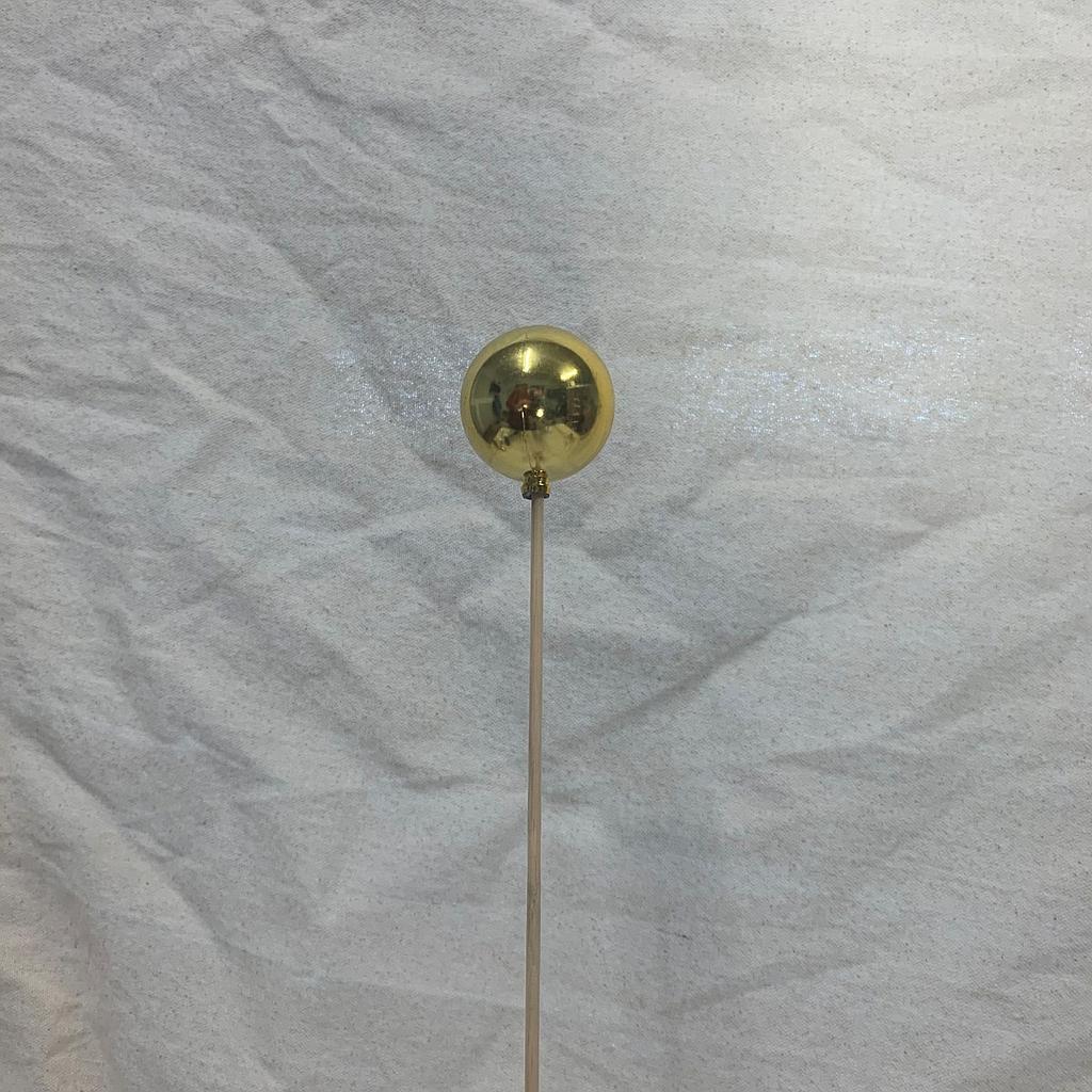 2" ORNAMENT BALL ON 18" PICK GOLD