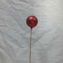 2.25&quot; ORNAMENT BALL ON 18&quot; PICK MATTE RED