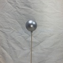 2.25" ORNAMENT BALL ON 18" PICK MATTE SILVER