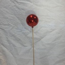 2.25" ORNAMENT BALL ON 18" PICK RED