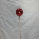 2.25&quot; ORNAMENT BALL ON 18&quot; PICK RED