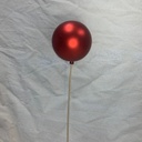3" ORNAMENT BALL ON 18" PICK MATTE RED